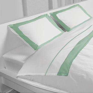 Mint Border Bed Sheet 100% Egyptian Cotton-300TC